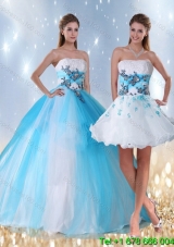 Pretty Multi Color Detachable Quinceanera Skirts with Appliques and Beading
