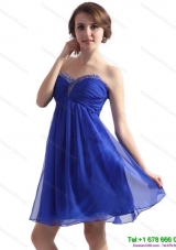 Sweetheart Ruffled Blue 2015 Prom Dresses with Beading