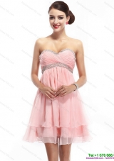 Elegant Sweetheart 2015 Prom Dress with Beading and Ruching