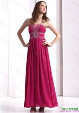 Elegant Sophisticated Strapless Floor Length 2015 Prom Dress with Beading