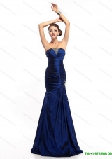 2015 The Super Hot Strapless Mermaid Prom Dress with Beading