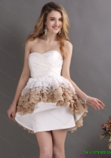 Perfect Pleated Sweetheart Beach WhiteBridal Gowns with Ruffles