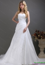 2015 Luxurious Ruching and Beading Wedding Dress