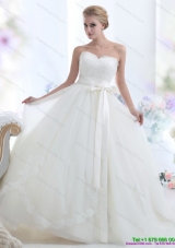 2015 Maternity White Sweetheart Wedding Dresses with Waistband