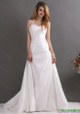 2015 Top Selling Halter Top Wedding Dress with Beading and Ruching