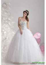 Maternity White Sweetheart Rhinestones Bridal Gowns with Brush Train
