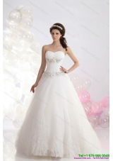 Top Selling 2015 Sweetheart Wedding Dress with Brush Train
