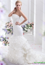 2015 Brand New Strapless Wedding Dress with Mermaid