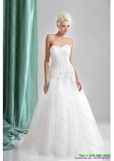 2015 Popular Sweetheart Beaded Wedding Dresses in White