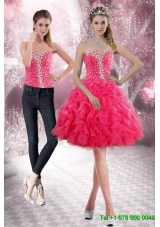 2015 Pretty Sweetheart Detachable Prom Skirts with Beading and Ruffles