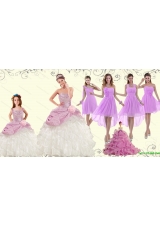 Strapless Beading Multi Color Quinceanera Dress and Ruching Short Prom Dresses and Beading Multi Color Little Girl Dress