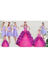 Multi Color Embroidery and Bubbles Quinceanera Dress and Ruching Short Dama Dresses and Spaghetti Straps Bubbles Little Girl Dress