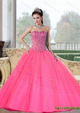 Most Popular Beading Strapless Quinceanera Gowns for 2015