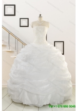 In Stock and Puffy White Beading Quinceanera Dresses for 2015