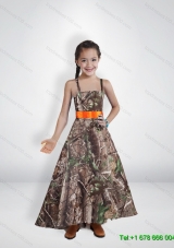Comfortable Princess Straps Little Girl Pageant Dresses with Belt