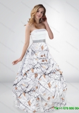 Classical Princess Strapless Camo Wedding Dresses with Sashes