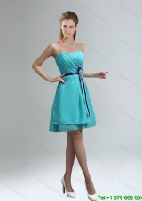 New Arrival Blue And Purple Sweetheart Dama Dresses with Ruches