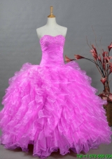 2015 Perfect Sweetheart Quinceanera Dresses with Beading and Ruffles