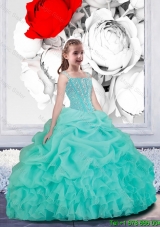Lovely Straps Turquoise Organza Mini Quinceanera Dresses  for 2016