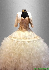 In Stock Sweetheart Quinceanera Dresses with Beading and Ruffles