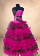 Popular Multi Color Sweet 16 Gowns with Ruffled Layers