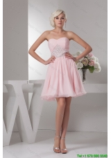 Classical Sweetheart Baby Pink Short Prom Dress with Beading