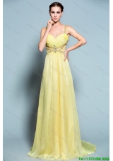 Popular Empire Straps Prom Dresses with Beading