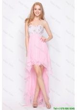 Wonderful Empire Sweetheart High Low Prom Dresses with Beading