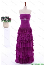 Clearence Empire Strapless Beaded Prom Dresses with Ruffled Layers