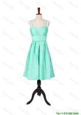 Designer A Line Spaghetti Straps Apple Green Prom Dresses