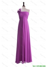 Designer Empire One Shoulder Prom Dresses with Ruching
