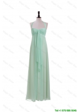 Designer Halter Top Mint Long Ruching Prom Dresses for 2016 Summer