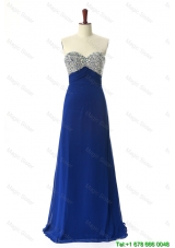 Perfect Designer 2016 Beading Sweep Train Prom Dresses in Royal Blue