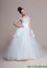 2016 Perfect A Line Straps Beading Wedding Dresses with Bowknot