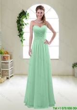 2016 Comfortable Sweetheart Apple Green Bridesmaid Dresses with Ruching
