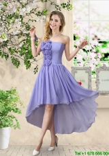 Pretty Strapless Chiffon Bridesmaid Dresses with High Low