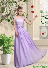 New Style Laced and Bowknot Bridesmaid Dresses with Square
