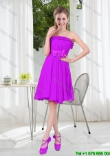 A Line Strapless Bowknot Short Prom Dresses