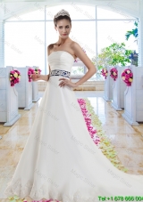 Fabulous Laced and Belt Wedding Gowns with Strapless