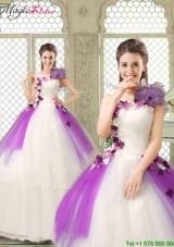 Pretty Appliques and Ruffles Quinceanera Gowns in Multi Color