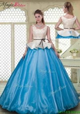 Classical Ball Gown Scoop Neck Quinceanera Dresses with Beading