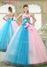 Fashionable Hand Made Flowers Sweet 16 Gowns with Strapless for 2016