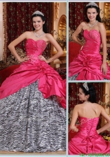 2016 Elegant Ball Gown Hot Pink Quinceanera Gowns with Beading