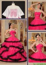 Modest Ball Gown Strapless Quinceanera Gowns with Beading
