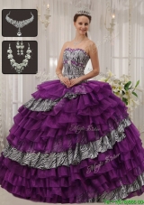 Fashionable Purple Sweetheart Quinceanera Dresses with Beading
