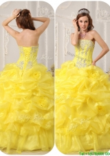Fashionable Strapless Beading and Ruffles Quinceanera Gowns