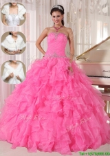 Luxurious Ball Gown Strapless Quinceanera Dresses in Hot Pink