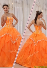 Most Popular Appliques and Beading Sweet 15 Dresses in Orange