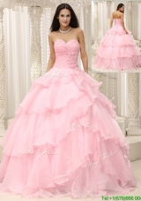 Most Popular Baby Pink Quinceanera Gowns with Beading and Ruffles