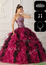 Most Popular Organza Ruffles Quinceanera Gowns in Multi Color